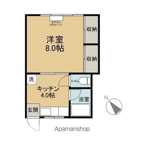 メゾンハッシュA(1K/2階)の間取り写真