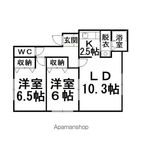 リバティ常盤(2LDK/1階)の間取り写真