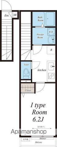 リブリ・竹ノ塚Ⅱ(1K/2階)の間取り写真