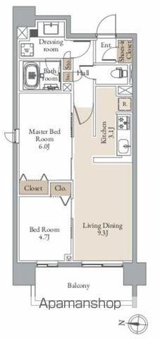 レジディア仙台北四番丁プレイス(2LDK/10階)の間取り写真