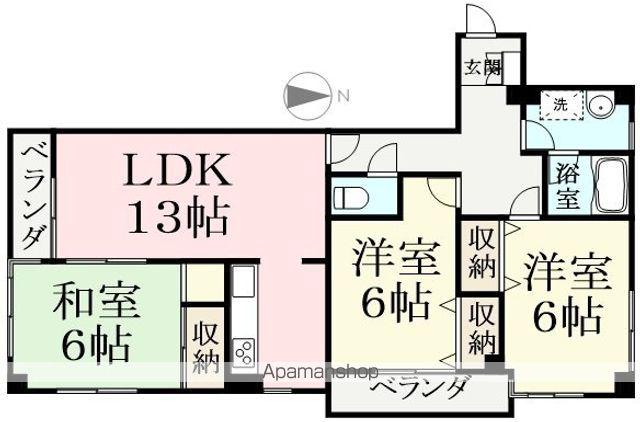 ラ・ヴィーダ高道(3LDK/3階)の間取り写真