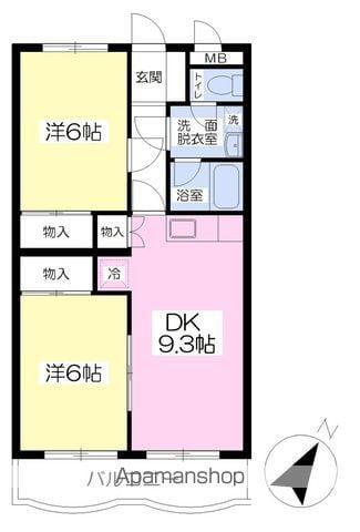 アーバンライフ室小路B(2DK/3階)の間取り写真