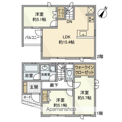京王電鉄京王線 代田橋駅 徒歩5分 2階建 築9年(3LDK)の間取り写真
