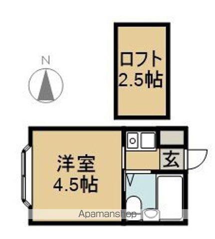 ベルシティ中江(1K/2階)の間取り写真
