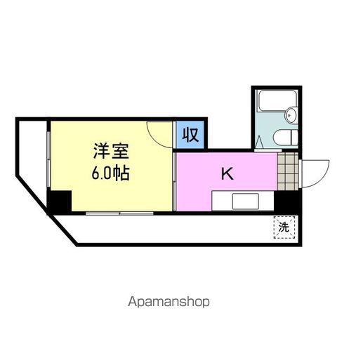 Fビル(1K/4階)の間取り写真