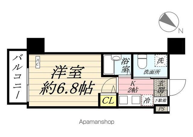 リヴシティ横浜東ベイサイド(1K/4階)の間取り写真