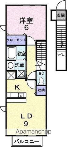 バレーフィールドⅡ(1LDK/2階)の間取り写真