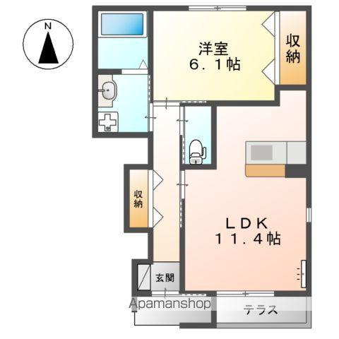 ハイツSTサイド(1LDK/1階)の間取り写真