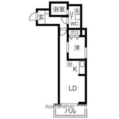 メリディアン川平参番館(1LDK/3階)の間取り写真