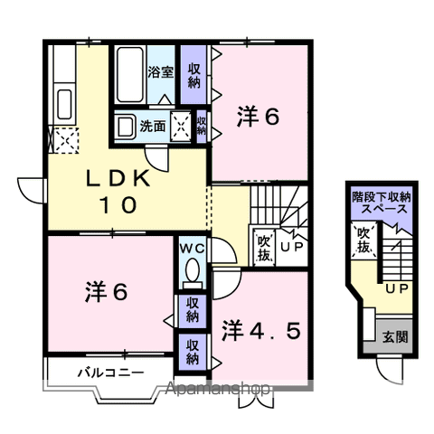 フォーズアメニティⅠ(3LDK/2階)の間取り写真
