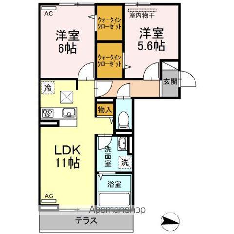 フレッチェ・ボスコⅤ(2LDK/1階)の間取り写真