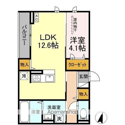 TELESCOPIO(1LDK/3階)の間取り写真