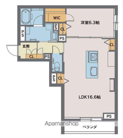 グランアムリエ鉄砲町(1LDK/2階)の間取り写真