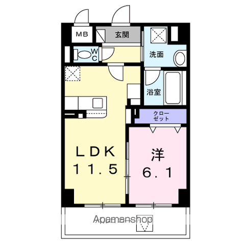 YS STATE 天王台(1LDK/3階)の間取り写真