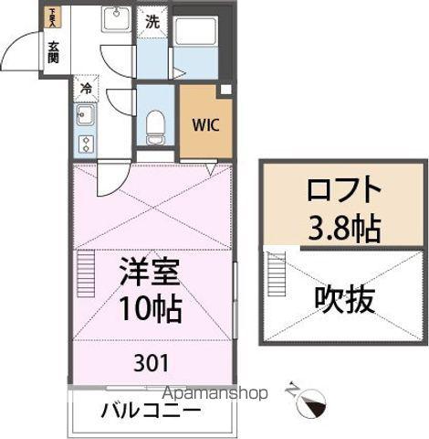 カテリーナ八潮(1K/3階)の間取り写真