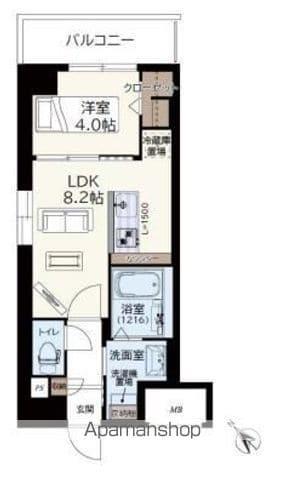 グランドアセント(1LDK/10階)の間取り写真