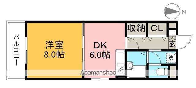 アクタス中宝永(1DK/2階)の間取り写真