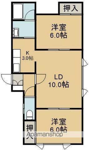シャン・オドゥール(2LDK/1階)の間取り写真