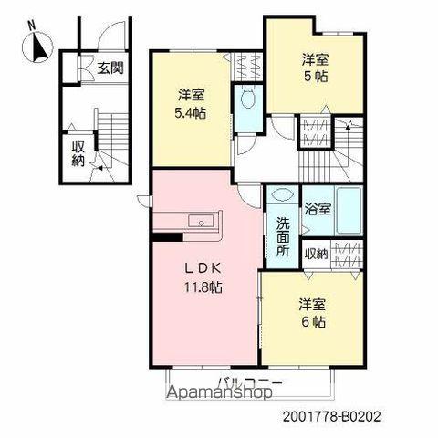 ヴィラ・シャーメゾン(3LDK/2階)の間取り写真