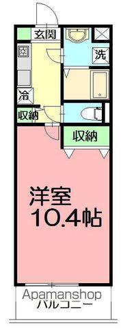 ヴィラ ペンディーオ(1K/2階)の間取り写真