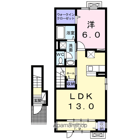 サニーメゾン(1LDK/2階)の間取り写真