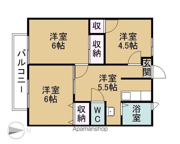 パナハイツ熊野CD(3LDK/1階)の間取り写真