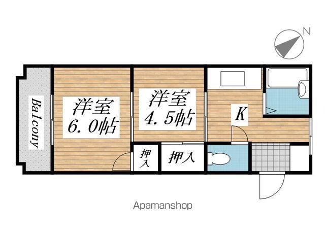 プレアール茶屋町(2K/1階)の間取り写真