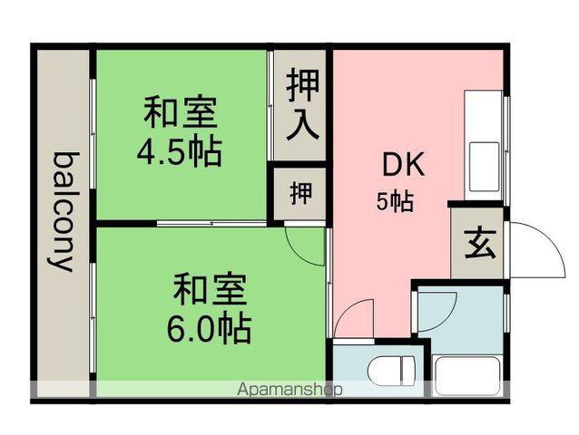 サンハイム(2K/2階)の間取り写真