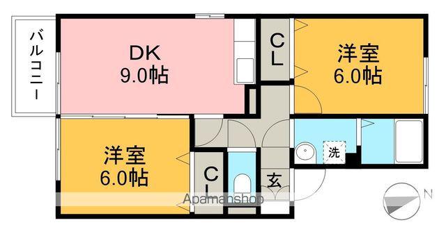 カーサODEN(2DK/2階)の間取り写真