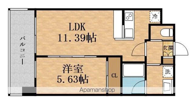 プレジオ塚本アジアン(1LDK/4階)の間取り写真