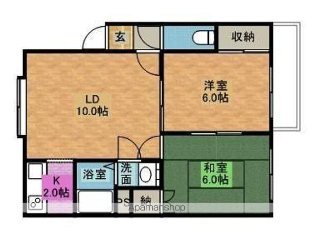 ロイヤルリッチ(2LDK/2階)の間取り写真