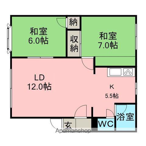 セトルA(2LDK/2階)の間取り写真