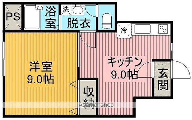 三本杉ハイツ(1LDK/2階)の間取り写真