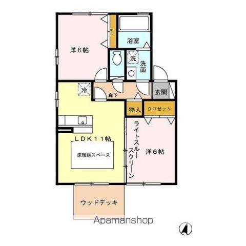 コンフォートベルテC(2LDK/1階)の間取り写真