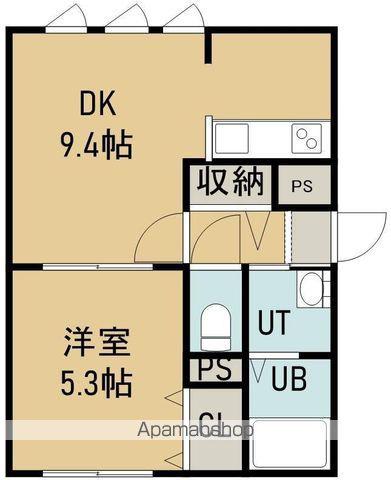 BARRY花園(1DK/1階)の間取り写真
