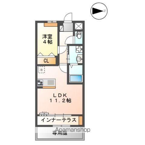 ユースハイム(1LDK/1階)の間取り写真