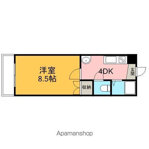 道後今市マンション(1K/1階)の間取り写真