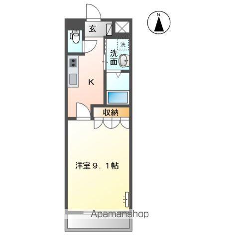 フォルティア(1K/2階)の間取り写真