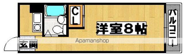 ミューゼス上野芝(ワンルーム/1階)の間取り写真