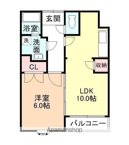 ラヴィラ大沢野(1LDK/4階)の間取り写真