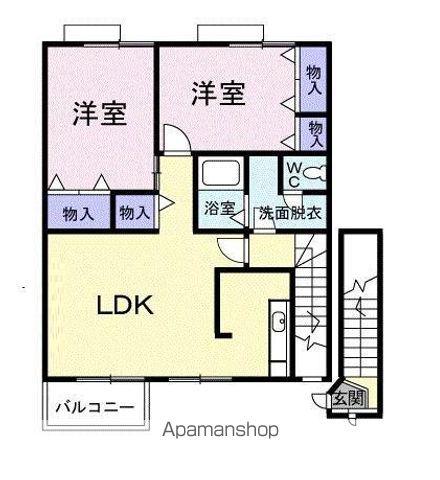 ペガサス壱番館(2LDK/2階)の間取り写真
