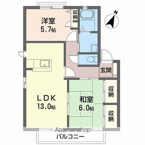 リバティ・ハイム(2LDK/2階)の間取り写真