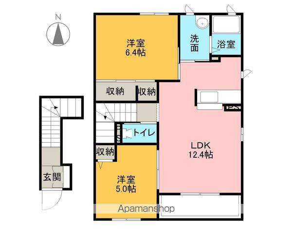 ウエストアベニュ(2LDK/2階)の間取り写真