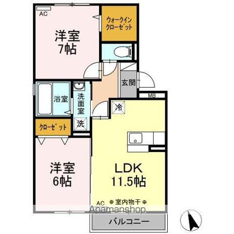 ラ ウ レ ア(2LDK/3階)の間取り写真