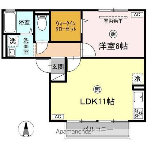 ロイヤルビレッジYS Ⅵ(1LDK/1階)の間取り写真