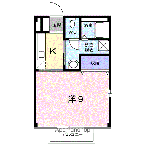 ドマーニK(1K/2階)の間取り写真