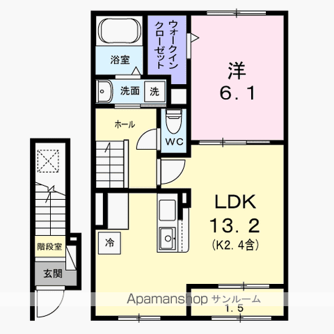 ヴィラ・グレイスⅡ(1LDK/2階)の間取り写真