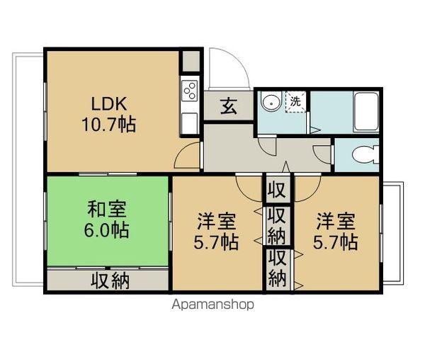 シャンティ(3LDK/2階)の間取り写真