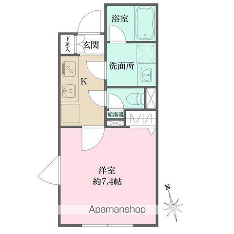 アトリオフラッツ三軒茶屋ノース(1K/1階)の間取り写真