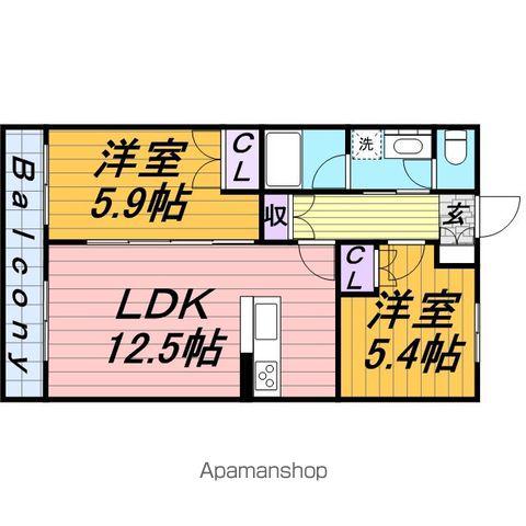 リラヴェールレジデンス(2LDK/3階)の間取り写真